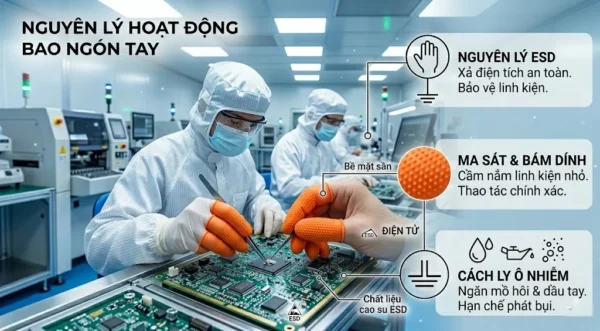 Nguyên lý hoạt động bao ngón tay cam sần