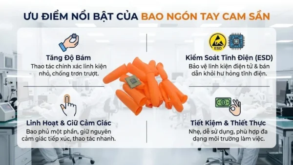 Ưu điểm nổi bật của bao ngón tay cam sần