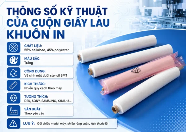 Thông số cuộn giấy lau khuôn in
