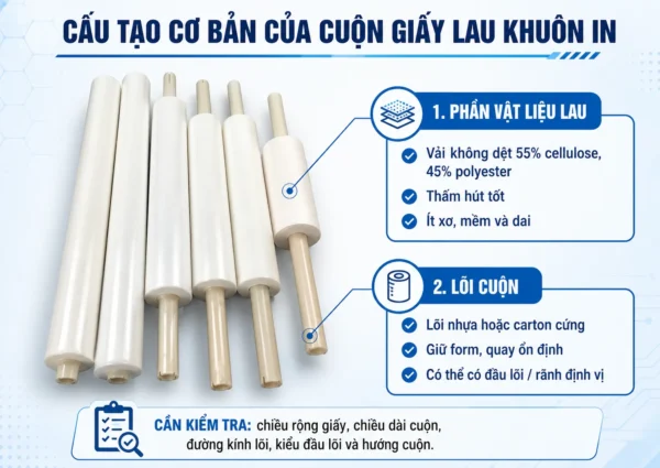 Cấu tạo cuộn giấy lau khuôn in