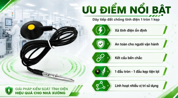 Ưu điểm dây tiếp đất 1 tròn 1 kẹp 