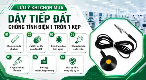 Lưu ý chọn dây tiếp đất 1 tròn 1 kẹp 