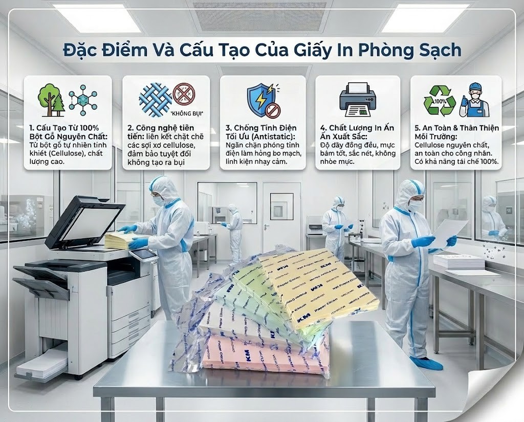 Đặc điểm cấu tạo giấy in phòng sạch