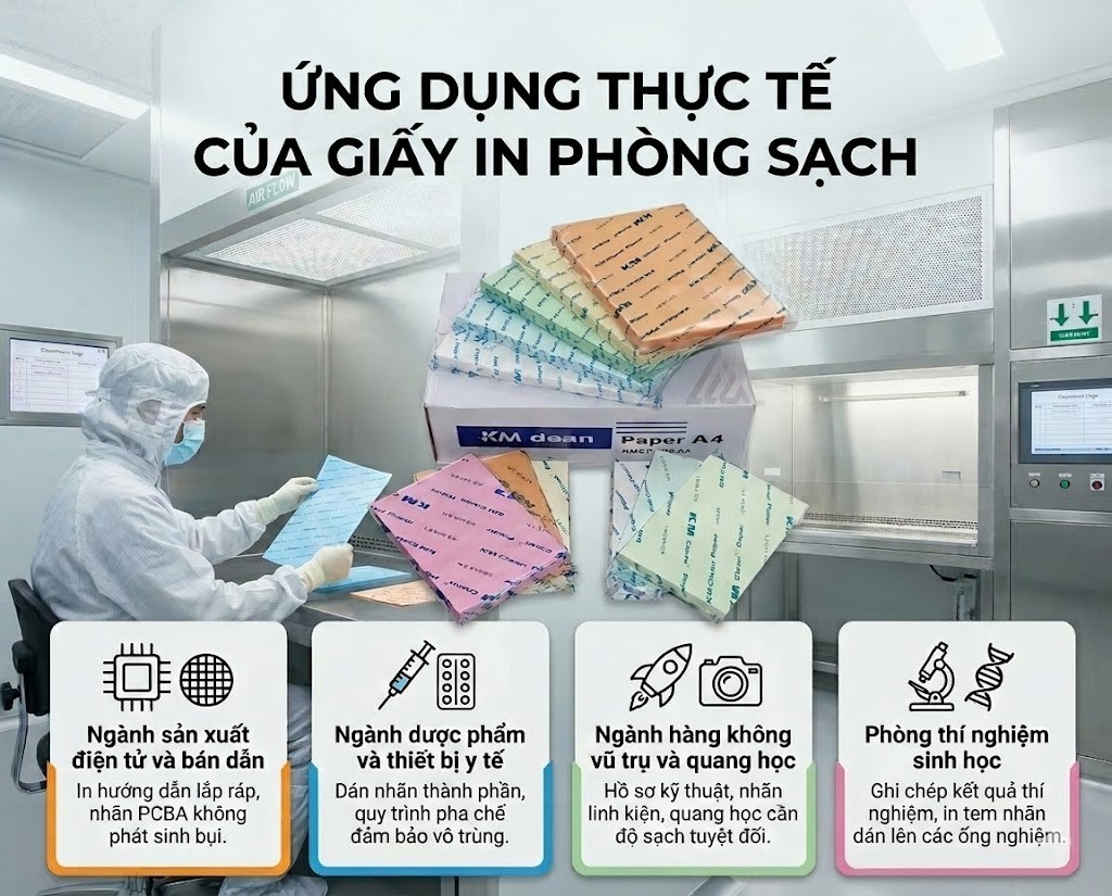 Ứng dụng giấy in phòng sạch