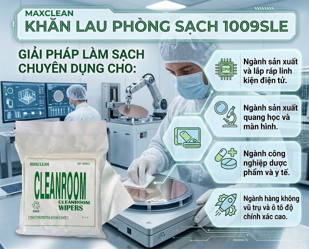 Ứng dụng khăn lau phòng sạch 1009SLE