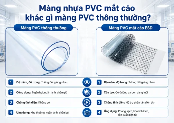 Phân biệt màng nhựa pvc mắt cáo 