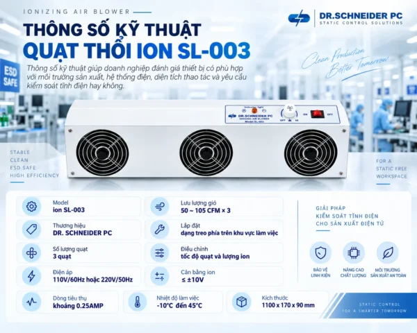 Thông số quạt thổi ion SL-003