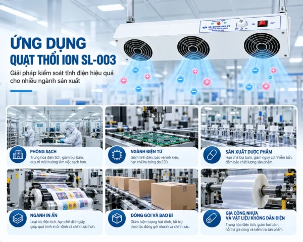 Ứng dụng quạt thổi ion SL-003