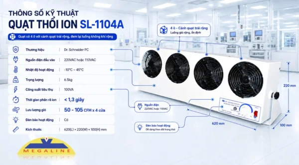 Thông số quạt thổi ion SL-1104A