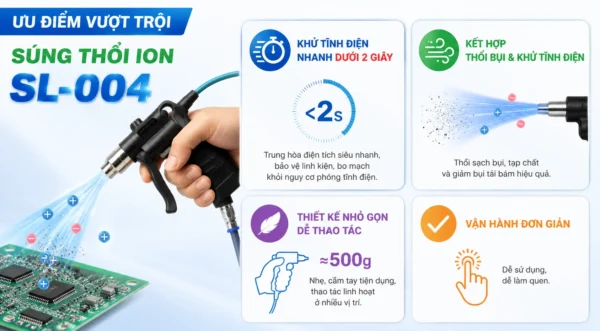 Ưu điểm súng thổi ion SL-004