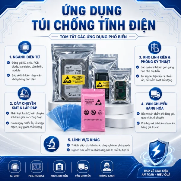 Ứng dụng túi chống tĩnh điện