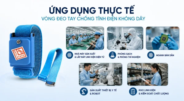 Ứng dụng vòng đeo tay chống tĩnh điện không dây