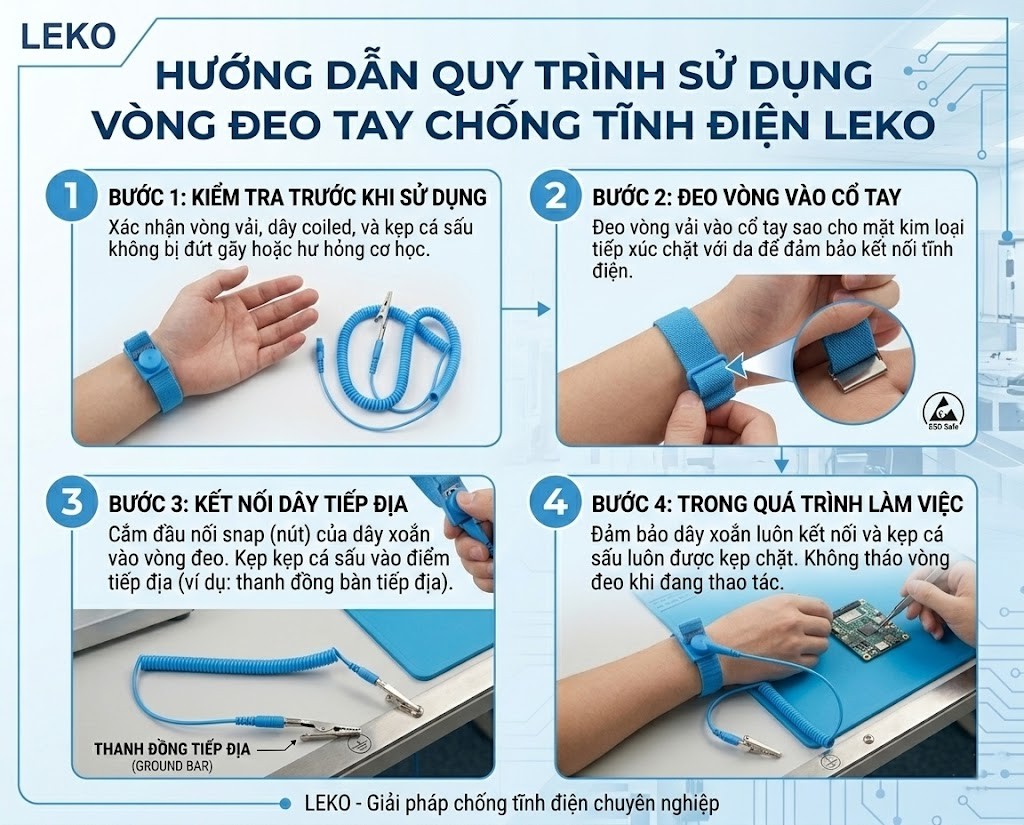 Quy trình sử dụng vòng đeo tay Leko