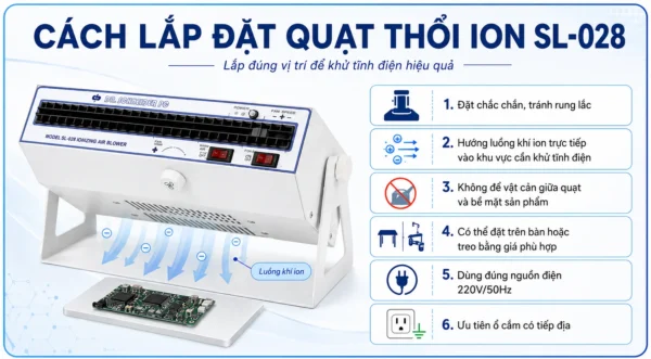 Cách lắp đặt quạt thổi ion SL-028