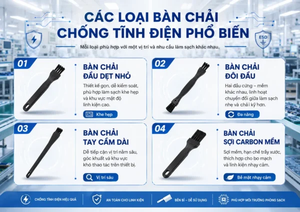 Các loại bàn chải chống tĩnh điện