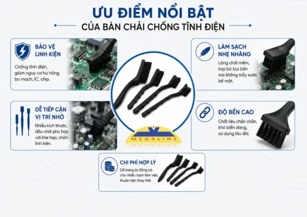 Ưu điểm bàn chải chống tĩnh điện