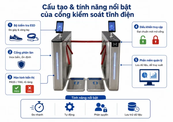 Cấu tạo cổng kiểm soát chống tĩnh điện