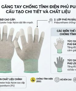 Cấu tạo găng tay chống tĩnh điện phủ PU
