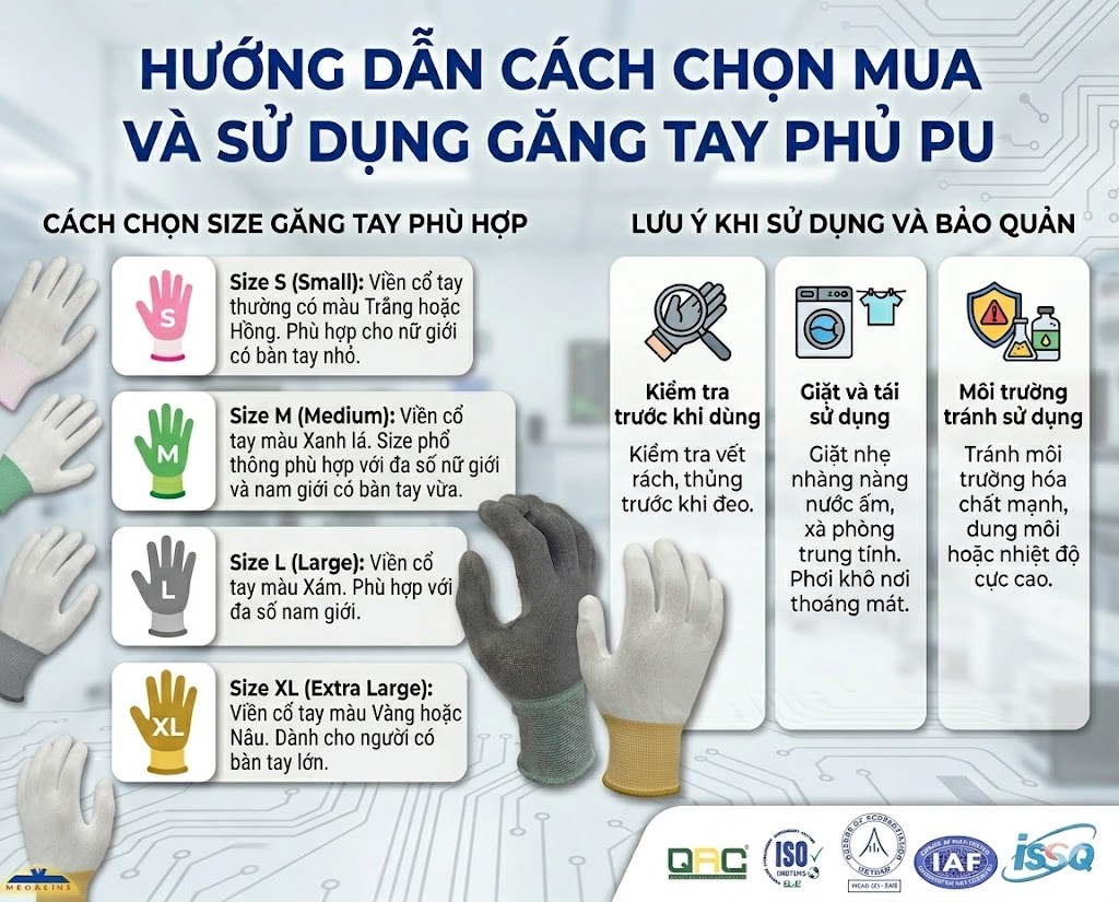 Hướng dẫn chọn găng tay phủ pu