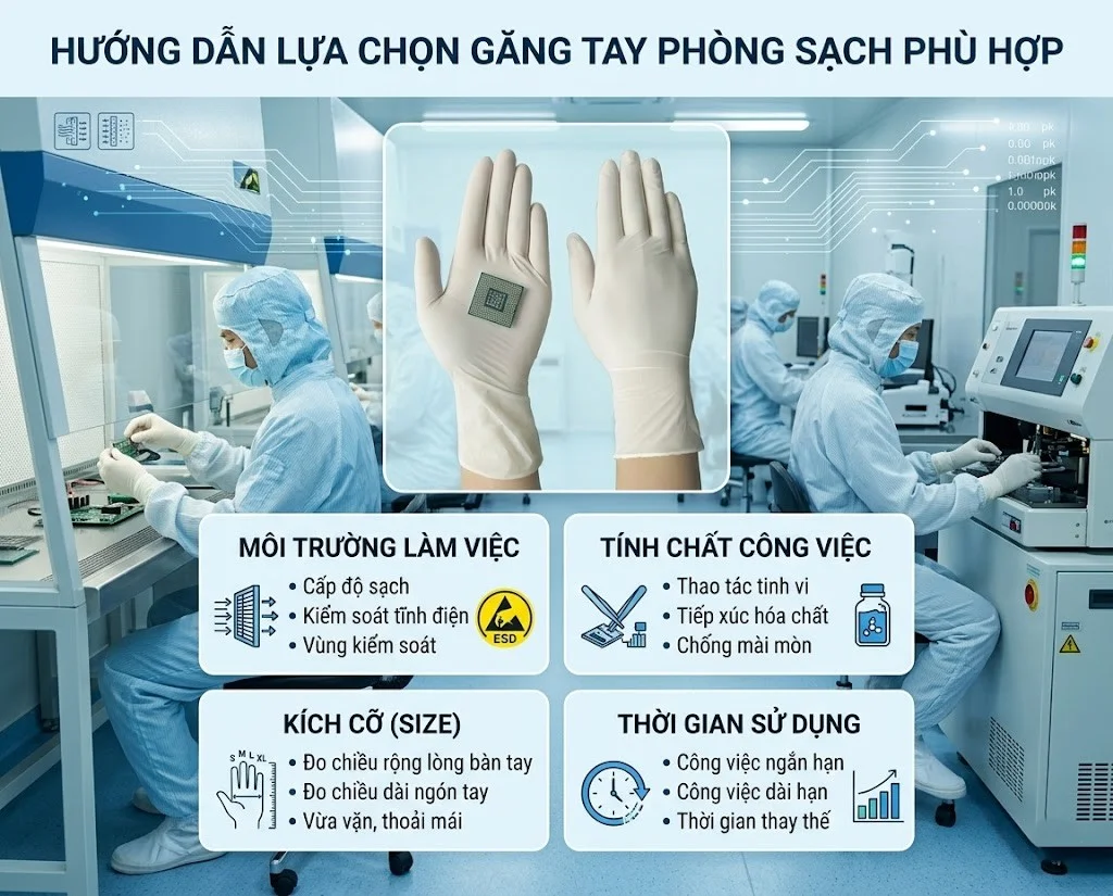 Hướng dẫn lựa chọn găng tay phòng sạch