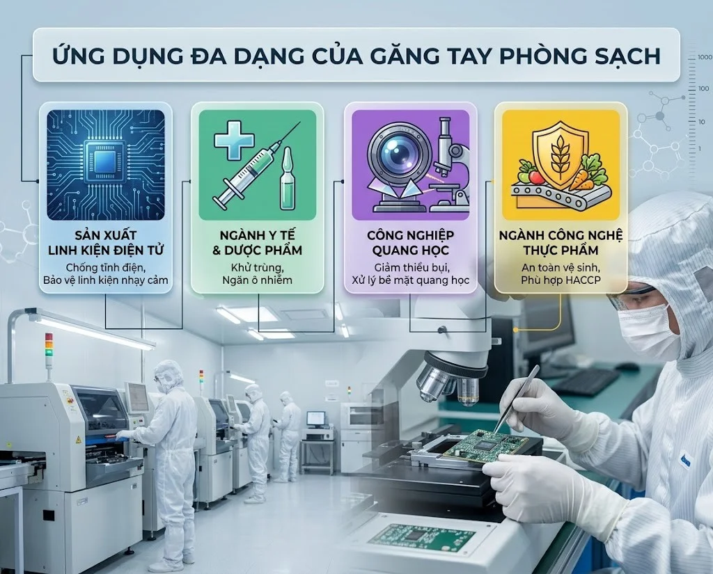 Ứng dụng găng tay phòng sạch
