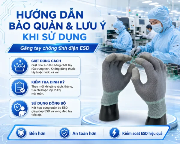 Hướng dẫn sử dụng găng tay chống tĩnh điện