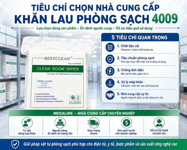 Nhà cung cấp khăn lau phòng sạch 4009