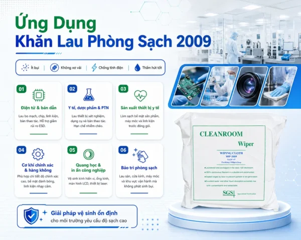 Ứng dụng khăn lau phòng sạch 2009