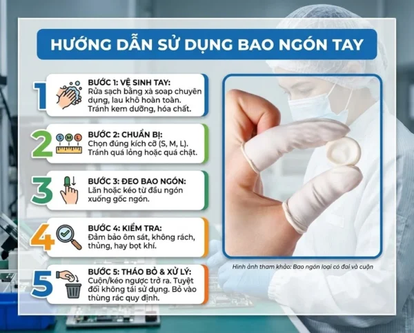 Hướng dẫn sử dụng bao ngón tay chống tĩnh điện