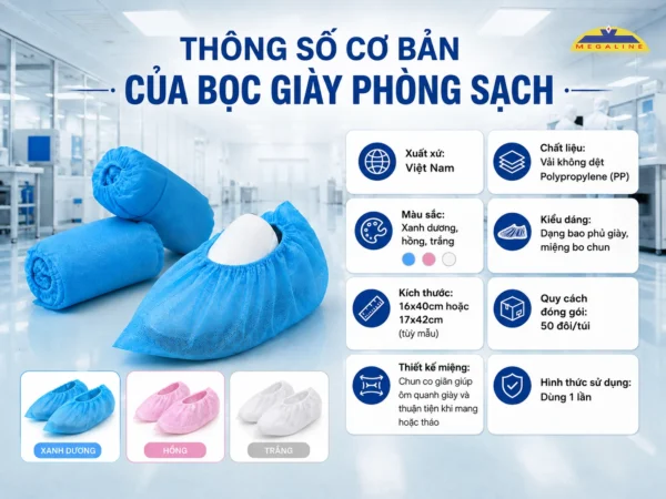 Thông số bọc giày phòng sạch