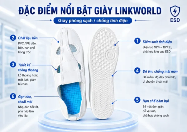 Đặc điểm nổi bật giày Linkworld 