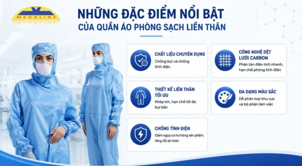 Đặc điểm quần áo phòng sạch liền thân