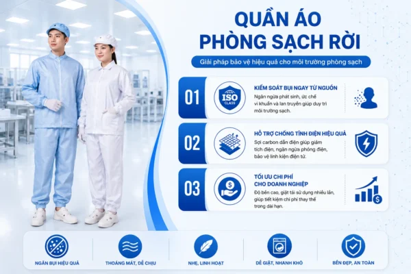 Ưu điểm quần áo phòng sạch rời 