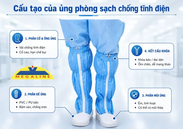 Cấu tạo ủng phòng sạch