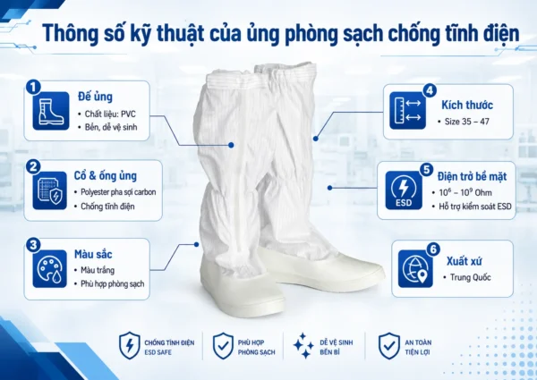 Thông số ủng phòng sạch