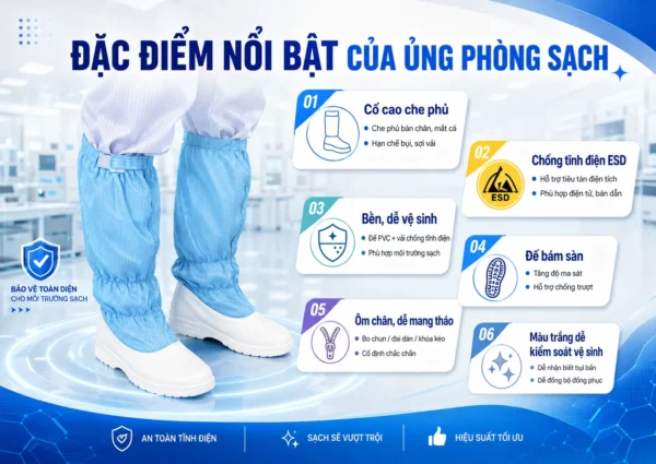 Đặc điểm nổi bật ủng phòng sạch