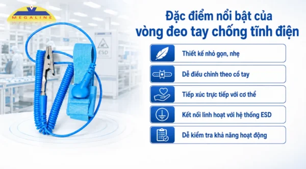 Đặc điểm nổi bật vòng đeo tay chống tĩnh điện