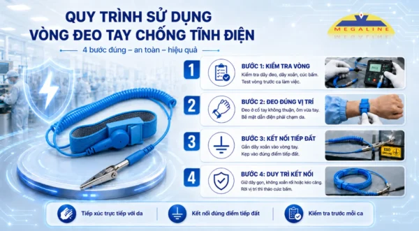 Quy trình sử dụng vòng đeo tay chống tĩnh điện