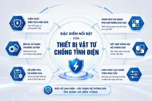 Đặc điểm thiết bị vật tư chống tĩnh điện