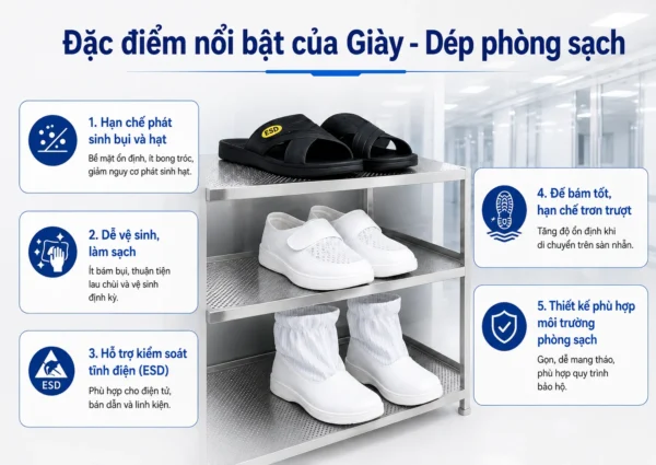 Đặc điểm giày dép phòng sạch