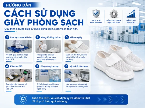 Cách sử dụng giày phòng sạch