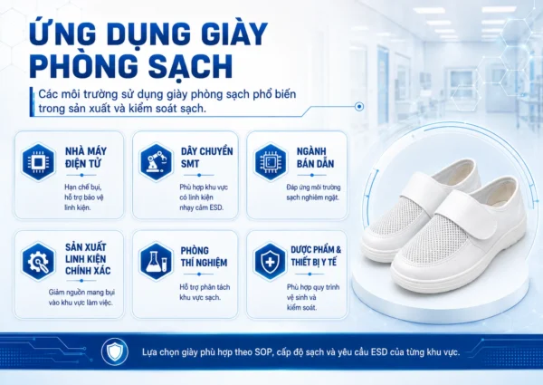 Ứng dụng giày phòng sạch
