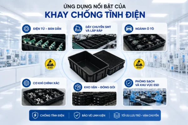 Ứng dụng khay nhựa chống tĩnh điện
