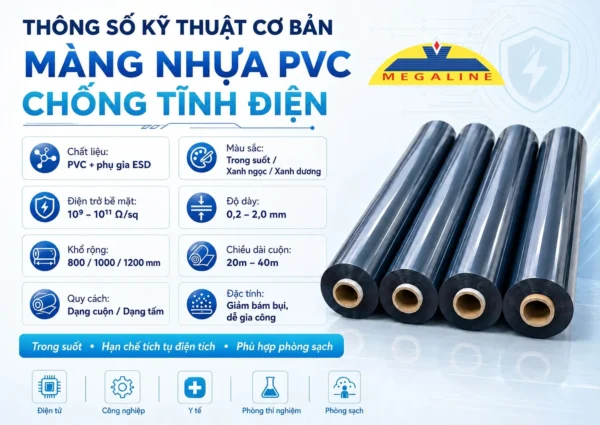 Thông số màng nhựa pvc chống tĩnh điện
