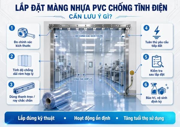 Lắp đặt màng nhựa pvc chống tĩnh điện