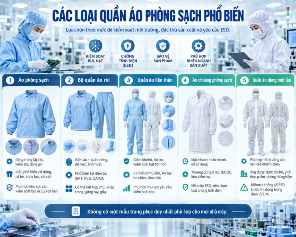 Các loại quần áo phòng sạch