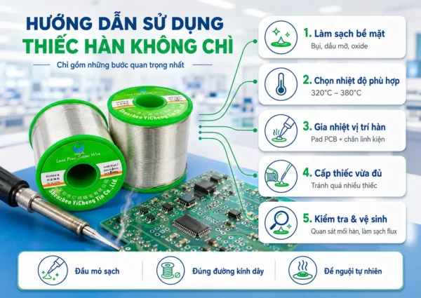 Hướng dẫn sử dụng thiếc hàn không chì 