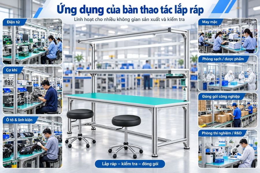 Ứng dụng của bàn thao tác lắp ráp trong thực tế