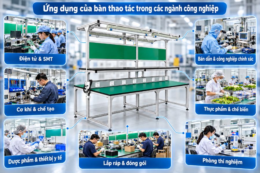 Ứng dụng của bàn thao tác trong các ngành công nghiệp