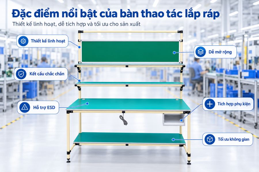 Đặc điểm nổi bật của bàn thao tác lắp ráp